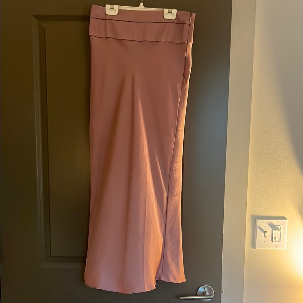 Free People Pink silk Maxi Skirt